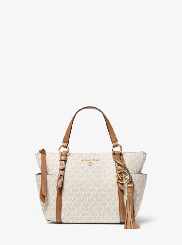 Damske Prenosná Taška Michael Kors Sullivan Small Logo Top-Zip Hnedožltý Hnede - Kabelky Michael Kors Vypredaj | VALFB-4865